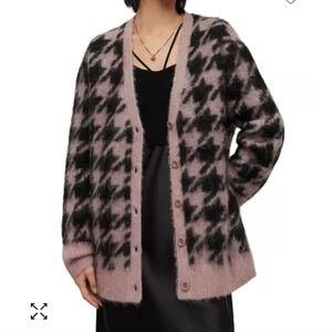 All Saints Irma Houndstooth cardigan size L